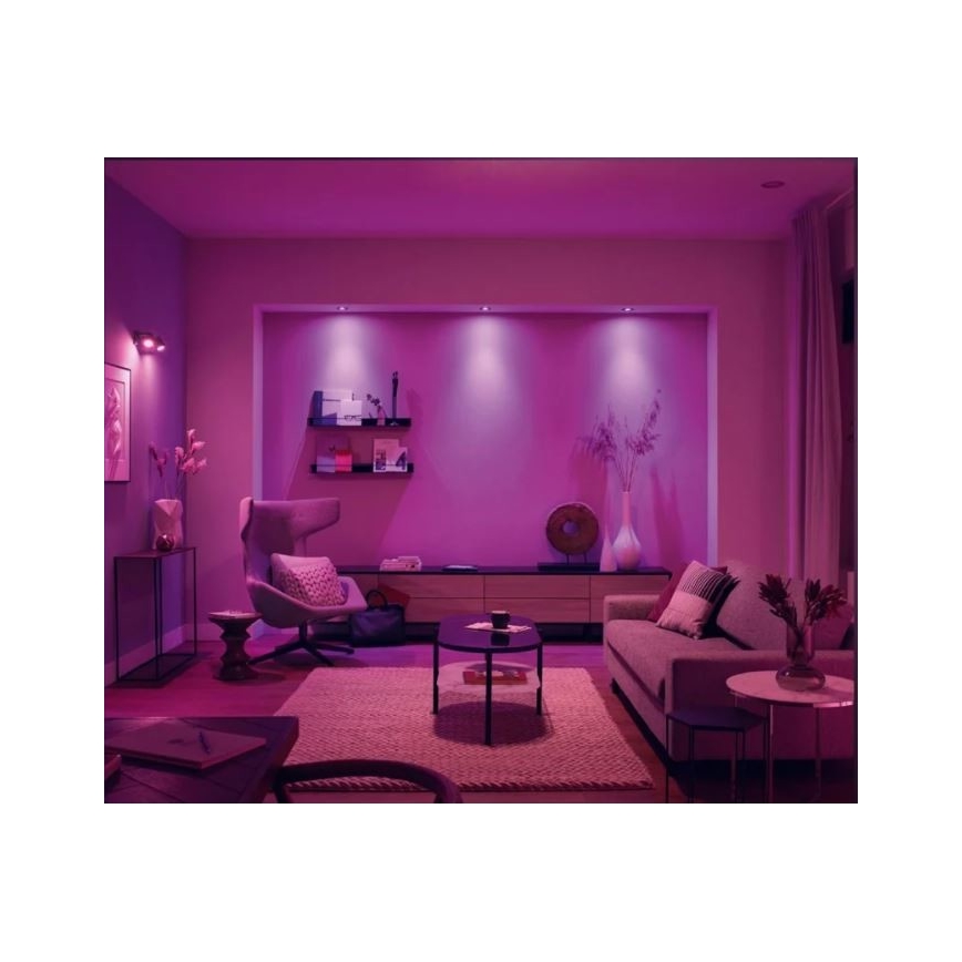 Philips - ΣΕΤ 3x LED RGB Dimmable φωτιστικά χωνευτά Hue CENTURA 1xGU10/5,7W/230V 2000-6500K