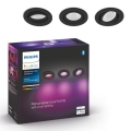 Philips - ΣΕΤ 3x LED RGB Dimmable φωτιστικά χωνευτά Hue CENTURA 1xGU10/5,7W/230V 2000-6500K