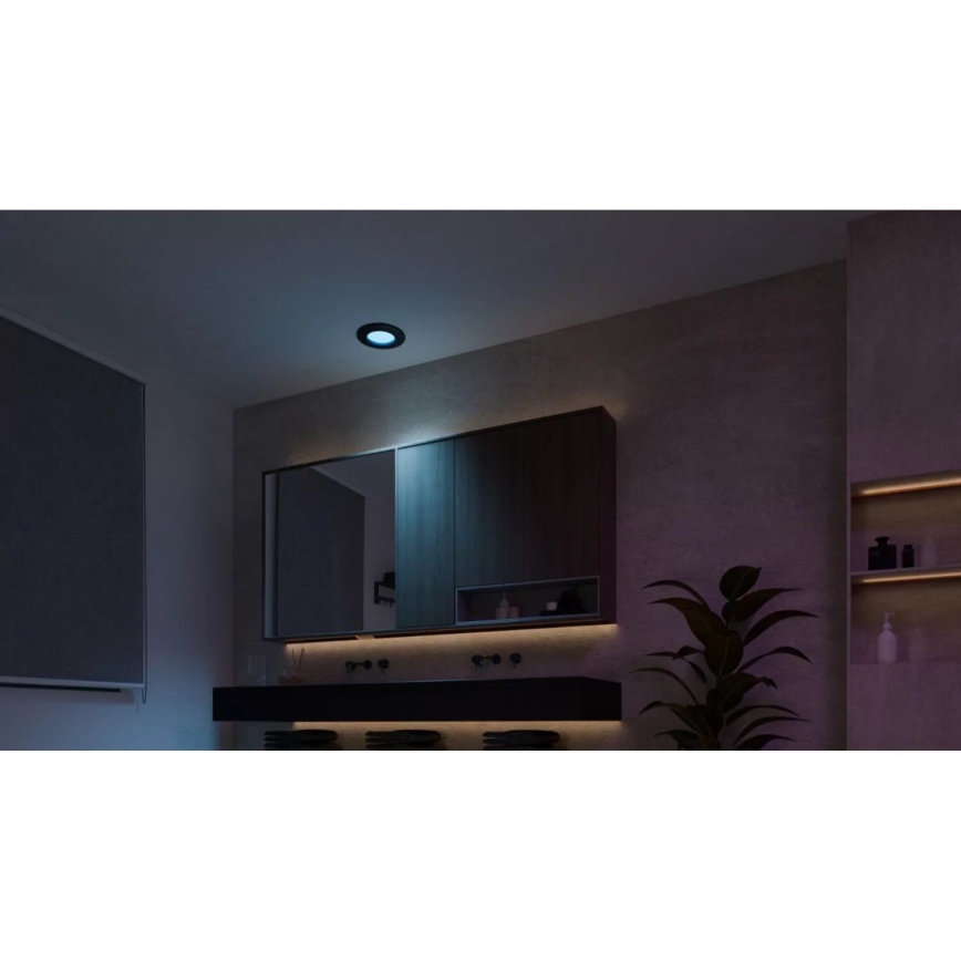 Philips - ΣΕΤ 3x LED RGBW Χωνευτό φωτιστικό οροφής μπάνιου dimmimg Hue SLIM LED/8,3W/230V IP44 2000-6500K
