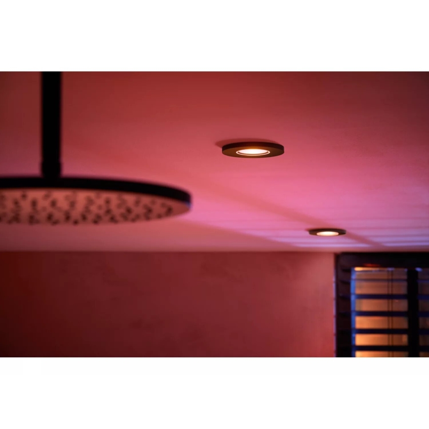 Philips - ΣΕΤ 3x LED RGBW Χωνευτό φωτιστικό οροφής μπάνιου dimmimg Hue XAMENTO 1xGU10/4,2W/230V 2000-6500K IP44