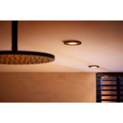 Philips - ΣΕΤ 3x LED RGBW Χωνευτό φωτιστικό οροφής μπάνιου dimmimg Hue XAMENTO 1xGU10/4,2W/230V 2000-6500K IP44