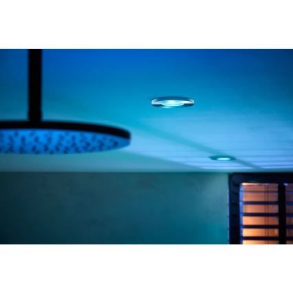 Philips - ΣΕΤ 3x LED RGBW Χωνευτό φωτιστικό οροφής μπάνιου dimmimg Hue XAMENTO 1xGU10/4,2W/230V IP44 2000-6500K