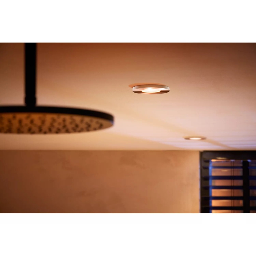 Philips - ΣΕΤ 3x LED RGBW Χωνευτό φωτιστικό οροφής μπάνιου dimmimg Hue XAMENTO 1xGU10/4,2W/230V IP44 2000-6500K