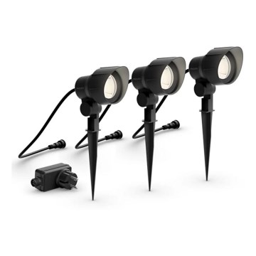 Philips - ΣΕΤ 3x LED Εξωτερικό Σποτ LED/6W/230V 2700K IP44