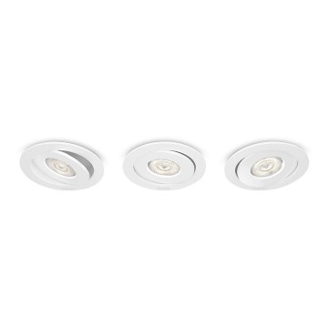 Philips - Σετ 3x LED Ρυθμιζόμενα Φωτιστικά Οροφής LED/4,5W/230V