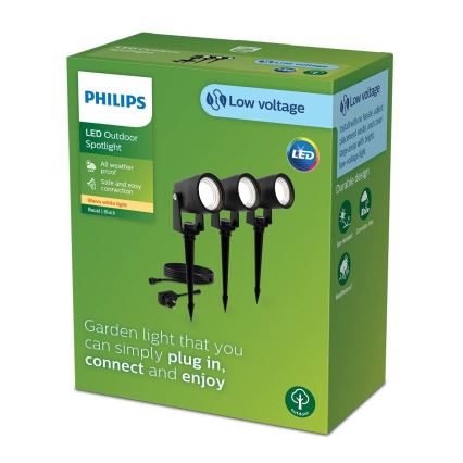 Philips - ΣΕΤ 3x Φωτιστικό εξωτερικού χώρου LED GARDENLINK REUEL LED/1,5W/230V 2700K IP44