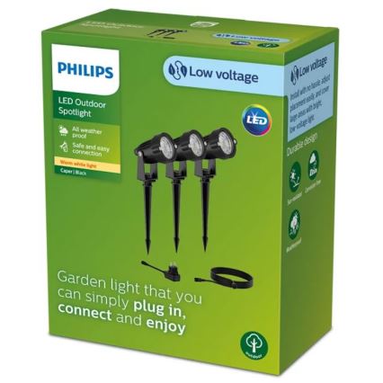 Philips - ΣΕΤ 3x Φωτιστικό σποτ εξωτερικού χώρου LED CASPER LED/1,5W/24/230V IP44
