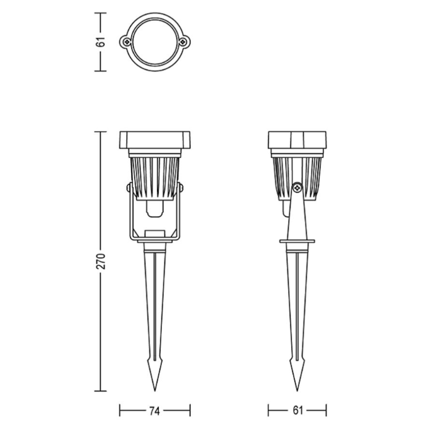 Philips - ΣΕΤ 3x Φωτιστικό σποτ εξωτερικού χώρου LED CASPER LED/1,5W/24/230V IP44