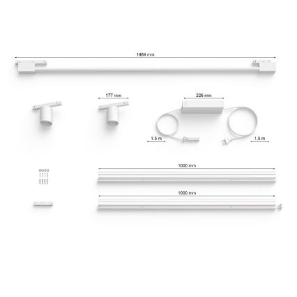 Philips - ΣET 3xLED RGB Dimmable σποτ ράγας PERIFO LED/39,9W/230V 2000-6500K