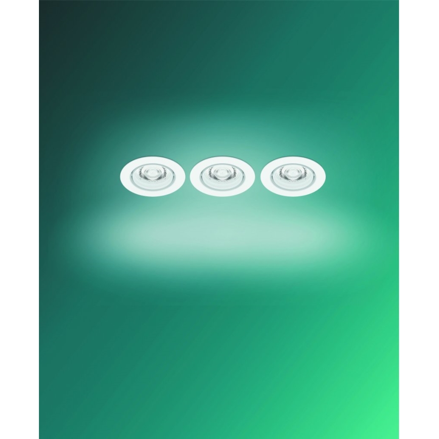 Philips -ΣΕΤ 3xLED Dimmable χωνευτά φωτιστικά IMPALA Warm Glow LED/6W/230V