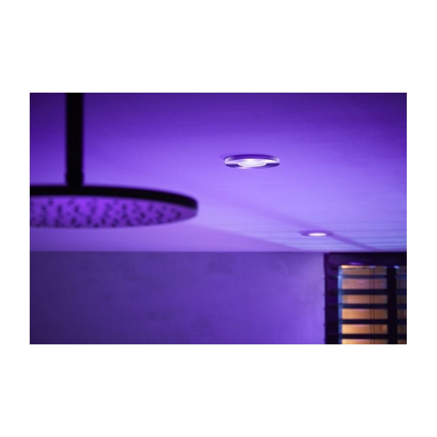 Philips-ΣΕΤ 3xLED RGB Dimmable φωτιστικά μπάνιου Hue XAMENTO 1xGU10/5,7W/230V IP44 2000-6500K