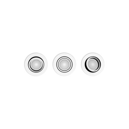 Philips - ΣΕΤ 3xLED RGBW Χωνευτό φωτιστικό οροφής dimming Hue CENTURA 1xGU10/4,2W/230V 2000-6500K