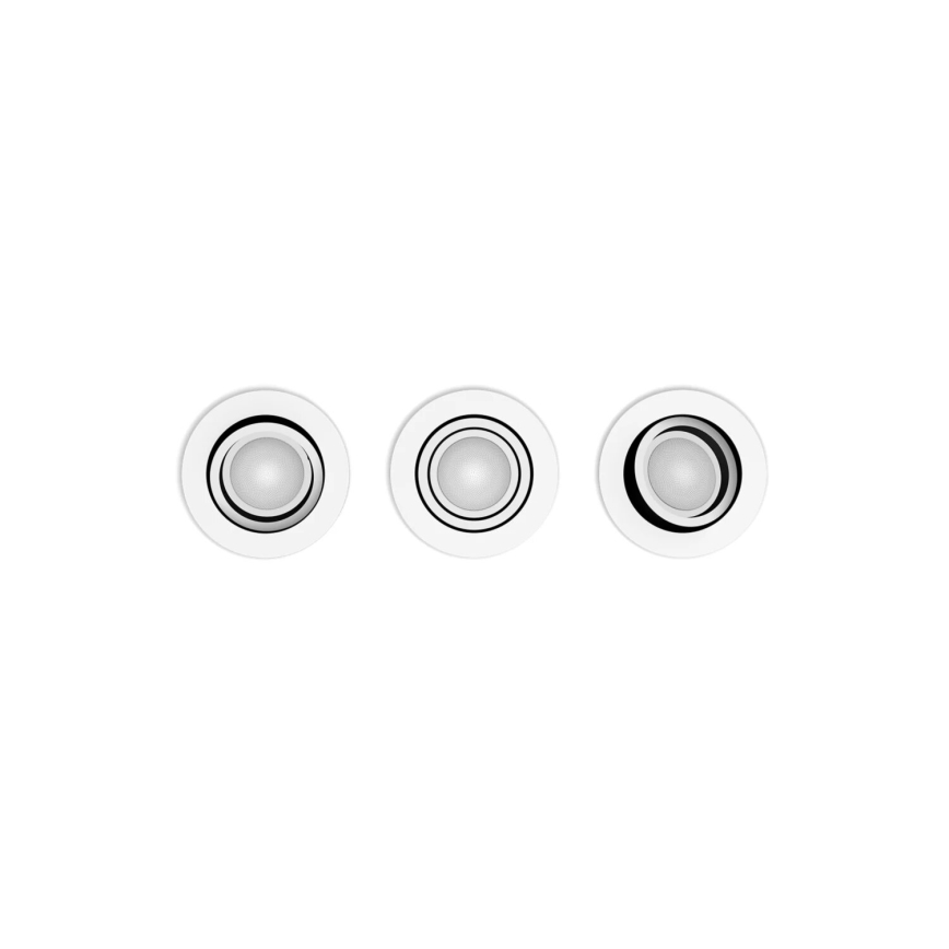 Philips - ΣΕΤ 3xLED RGBW Χωνευτό φωτιστικό οροφής dimming Hue CENTURA 1xGU10/4,2W/230V 2000-6500K