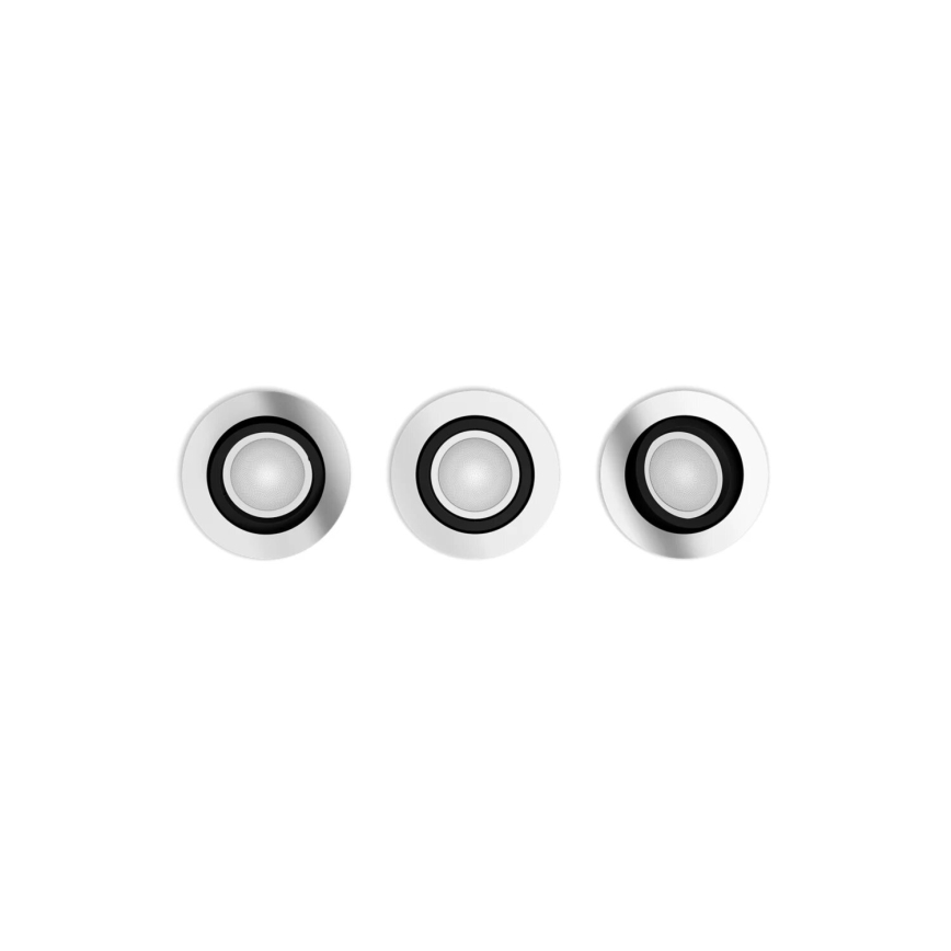 Philips - ΣΕΤ 3xLED RGBW Χωνευτό φωτιστικό οροφής dimming Hue CENTURA 1xGU10/4,2W/230V 2000-6500K