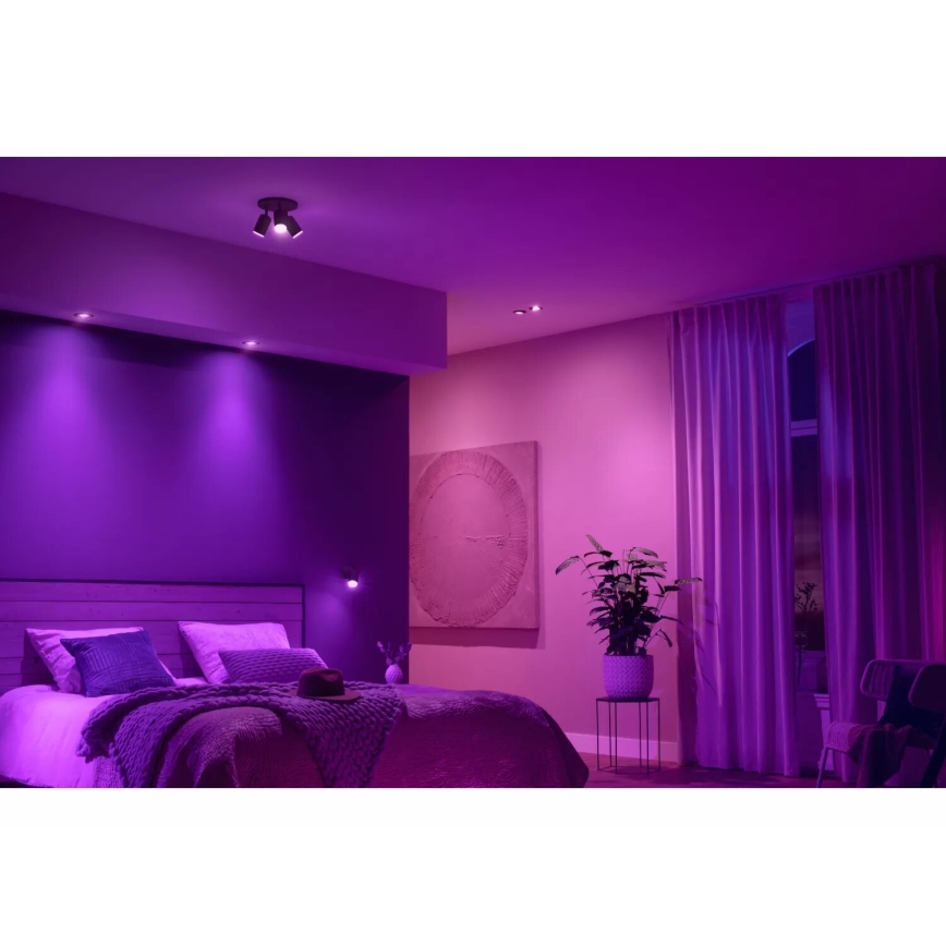 Philips - ΣΕΤ 3xLED RGBW Χωνευτό φωτιστικό οροφής dimming Hue CENTURA 1xGU10/4,2W/230V 2000-6500K