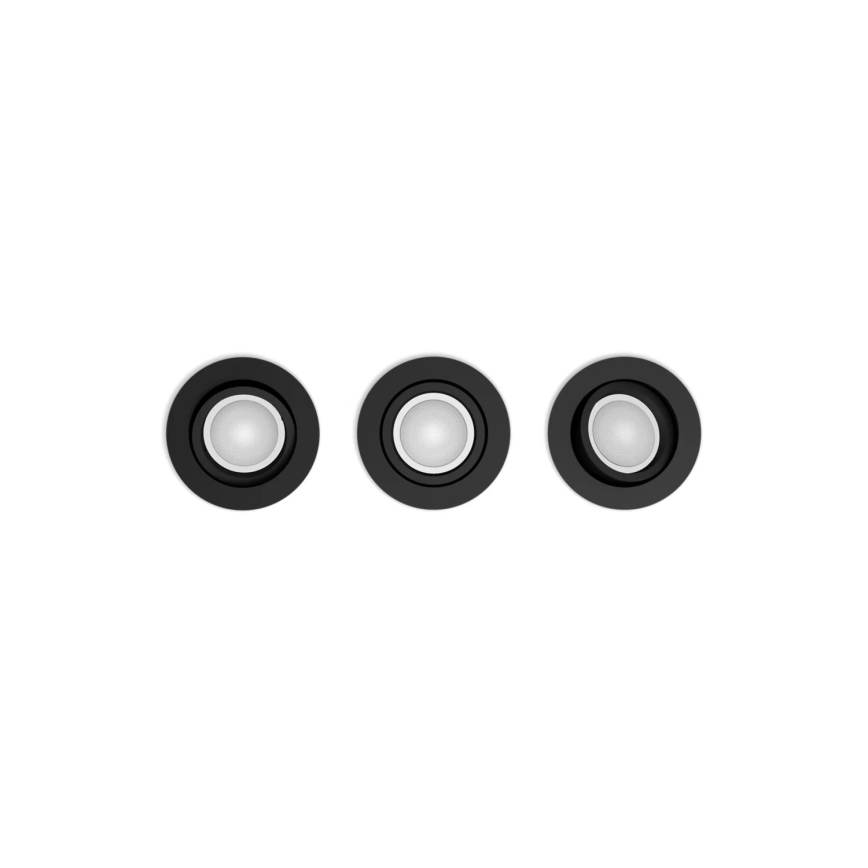 Philips - ΣΕΤ 3xLED RGBW Χωνευτό φωτιστικό οροφής dimming Hue CENTURA 1xGU10/4,2W/230V 2000-6500K