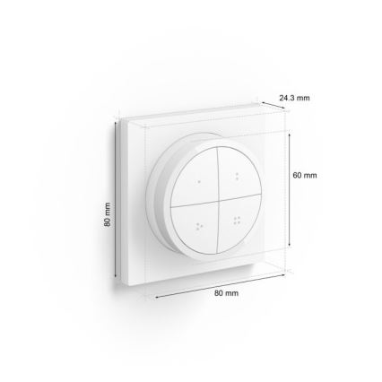 Philips - Τηλεχειριστήριο με διακόπτη Hue TAP 1xCR2032 λευκό