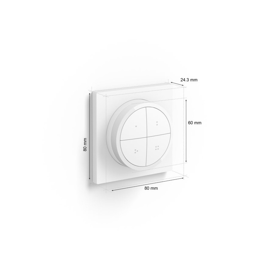 Philips - Τηλεχειριστήριο με διακόπτη Hue TAP 1xCR2032 λευκό