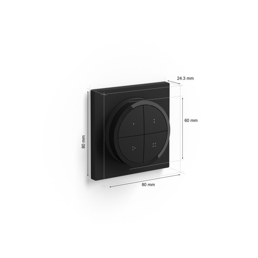 Philips - Τηλεχειριστήριο με διακόπτη Hue TAP 1xCR2032 μαύρο