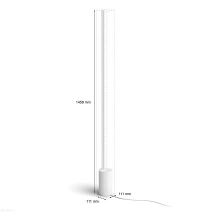 Philips - Φωτιστικό δαπέδου LED RGBW Dimmable Hue SIGNE LED/29W/230V 2000-6500K λευκό