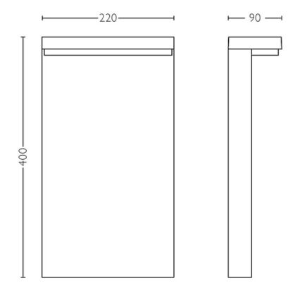 Philips - Φωτιστικό LED εξωτερικού χώρου BUSTAN LED/3,8W/230V 2700K 40 cm IP44