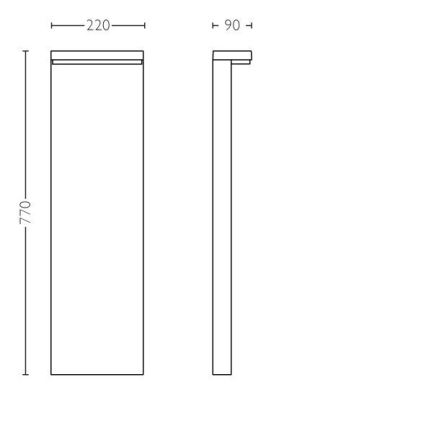 Philips - Φωτιστικό LED εξωτερικού χώρου BUSTAN LED/3,8W/230V 2700K 77 cm IP44