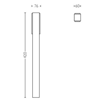 Philips - Φωτιστικό LED εξωτερικού χώρου STRATOSPHERE LED/3,8W/230V 42 cm 2700K IP44