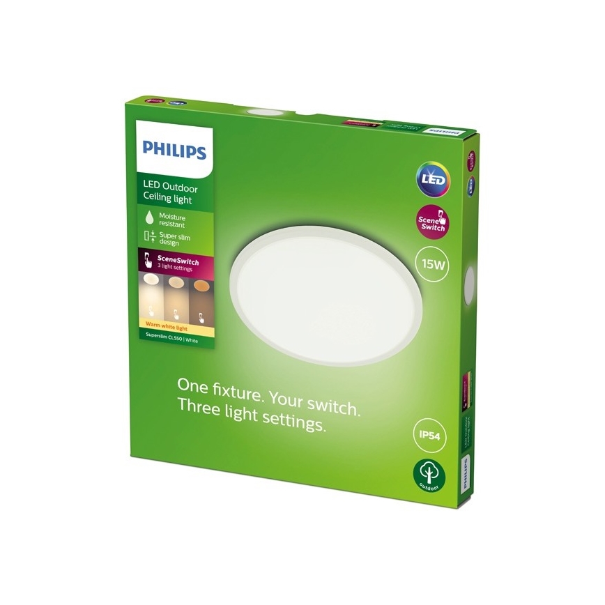 Philips - Φωτιστικό εξωτερικού χώρου dimming LED SCENE SWITCH LED/15W/230V IP54 λευκό