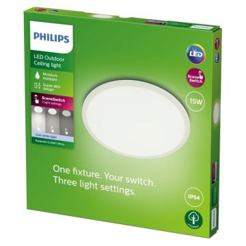 Philips - Φωτιστικό εξωτερικού χώρου dimming LED SUPERSLIM SCENE SWITCH LED/15W/230V IP54 λευκό