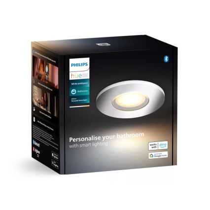 Philips - LED Dimmable χωνευτό φωτιστικό μπάνιου Hue ADORE BATHROOM 1xGU10/4,2W/230V 2200-6500K IP44