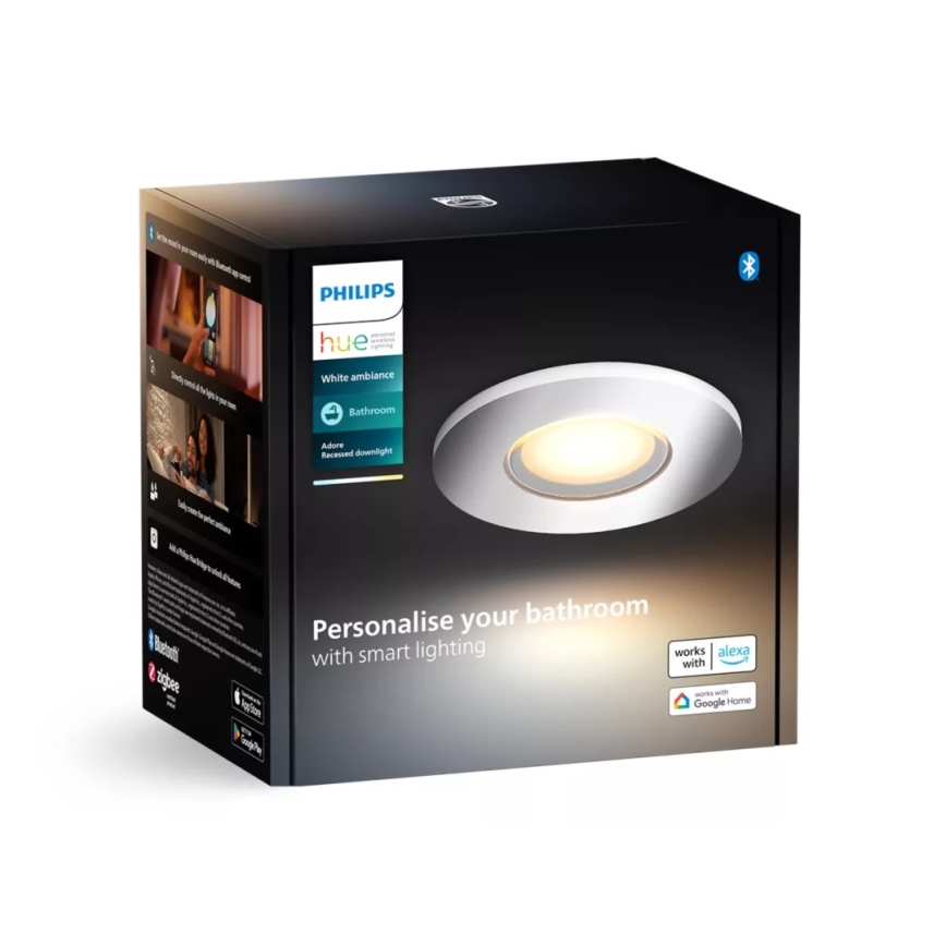 Philips - LED Dimmable χωνευτό φωτιστικό μπάνιου Hue ADORE BATHROOM 1xGU10/4,2W/230V 2200-6500K IP44
