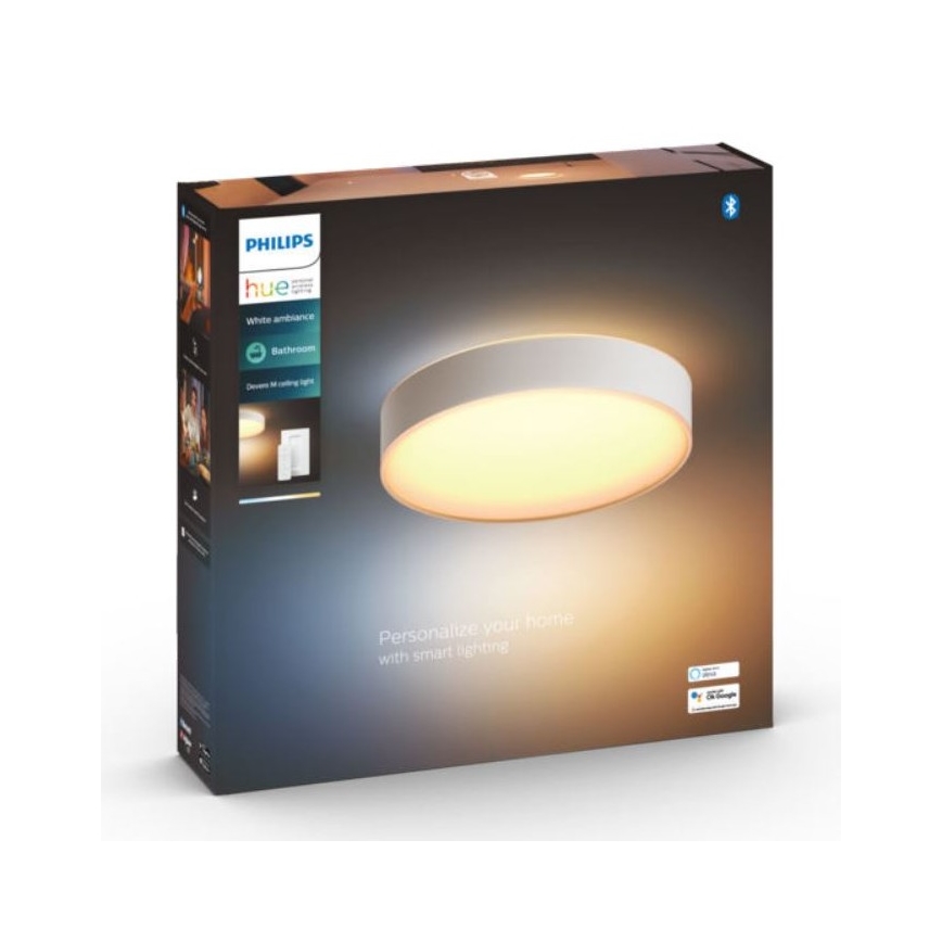 Philips - Φωτιστικό μπάνιου LED Dimmable Hue DEVERE LED/19,2W/230V IP44 d. 381 mm 2200-6500K + τηλεχειριστήριο