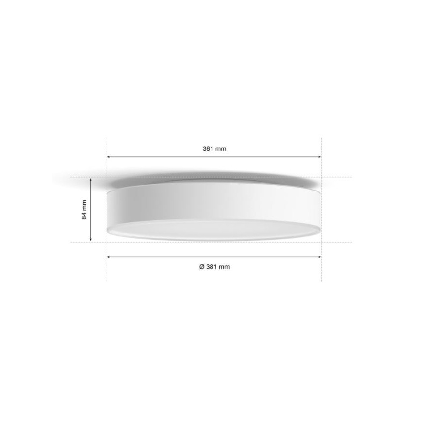 Philips - Φωτιστικό μπάνιου LED Dimmable Hue DEVERE LED/19,2W/230V IP44 d. 381 mm 2200-6500K + τηλεχειριστήριο