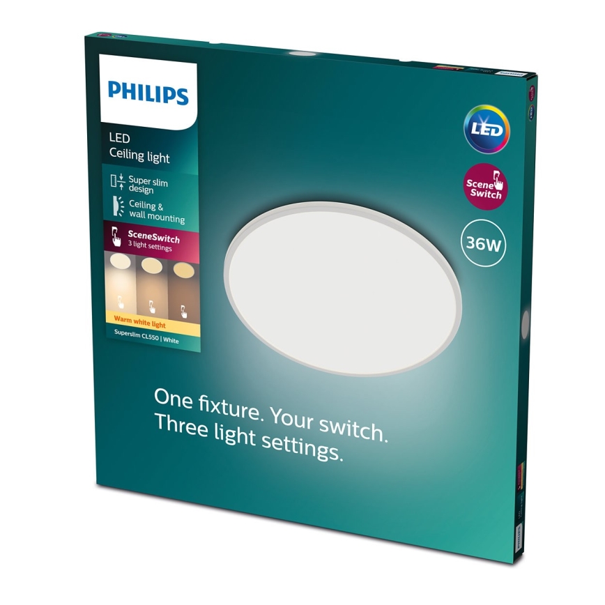 Philips - LED Dimmable φωτιστικό οροφής SCENE SWITCH LED/36W/230V