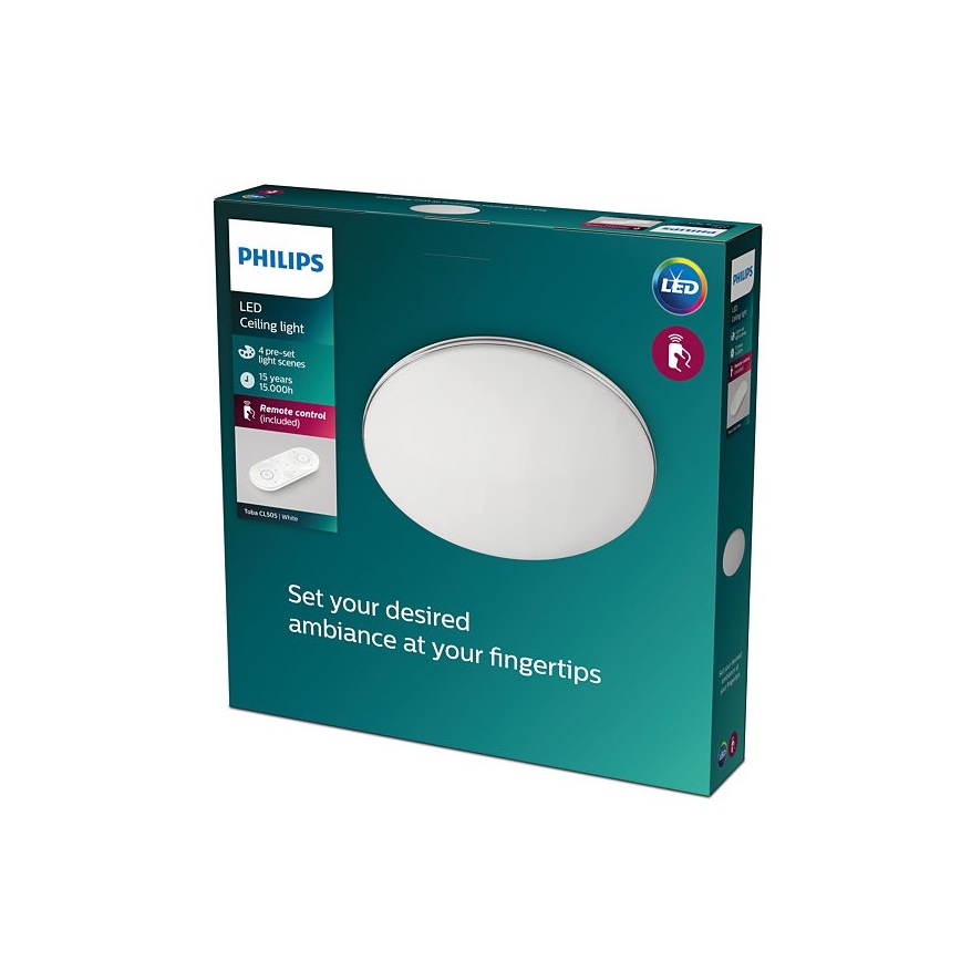 Philips - Φωτιστικό οροφής LED Dimmable TOBA  LED/23W/230V  2700-6500K + RC