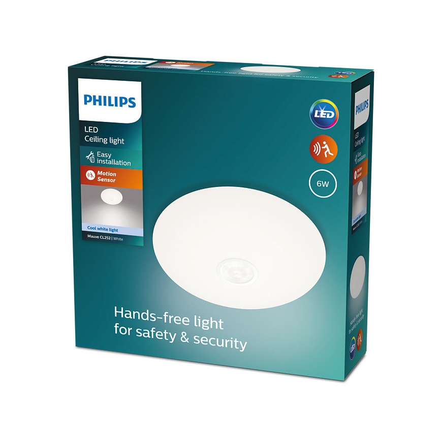 Philips - Φωτιστικό οροφής LED με αισθητήρα MAUVE LED/6W/230V 4000K