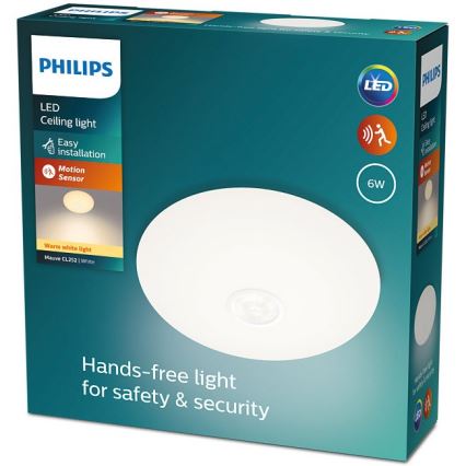 Philips - Φωτιστικό οροφής LED με αισθητήρα MAUVE LED/6W/230V