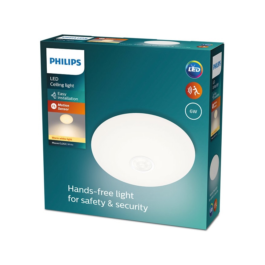 Philips - Φωτιστικό οροφής LED με αισθητήρα MAUVE LED/6W/230V