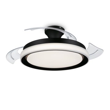 Philips-Φωτιστικό οροφής LED με ανεμιστήρα BLISS LED/35W/230V 5500/4000/2700K μαύρο + τηλεχειριστήριο