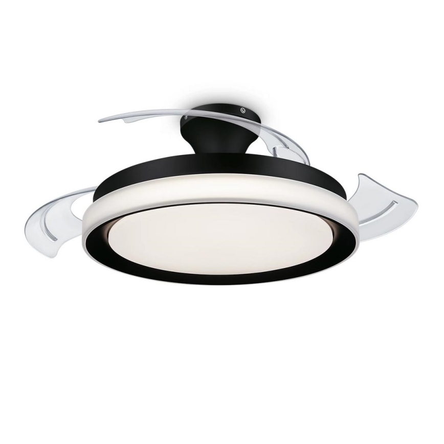Philips-Φωτιστικό οροφής LED με ανεμιστήρα BLISS LED/35W/230V 5500/4000/2700K μαύρο + τηλεχειριστήριο
