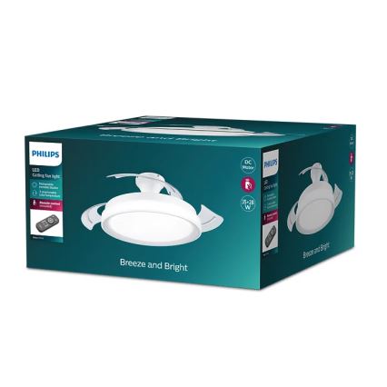 Philips - Φωτιστικό οροφής LED με ανεμιστήρα BLISS LED/35W/230V 5500/4000/2700K λευκό + τηλεχειριστήριο