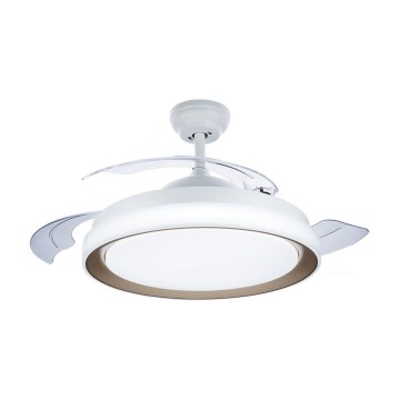 Philips-Φωτιστικό οροφής LED με ανεμιστήρα LED/35W/230V 5500/4000/2700K + τηλεχειριστήριο χρυσαφί