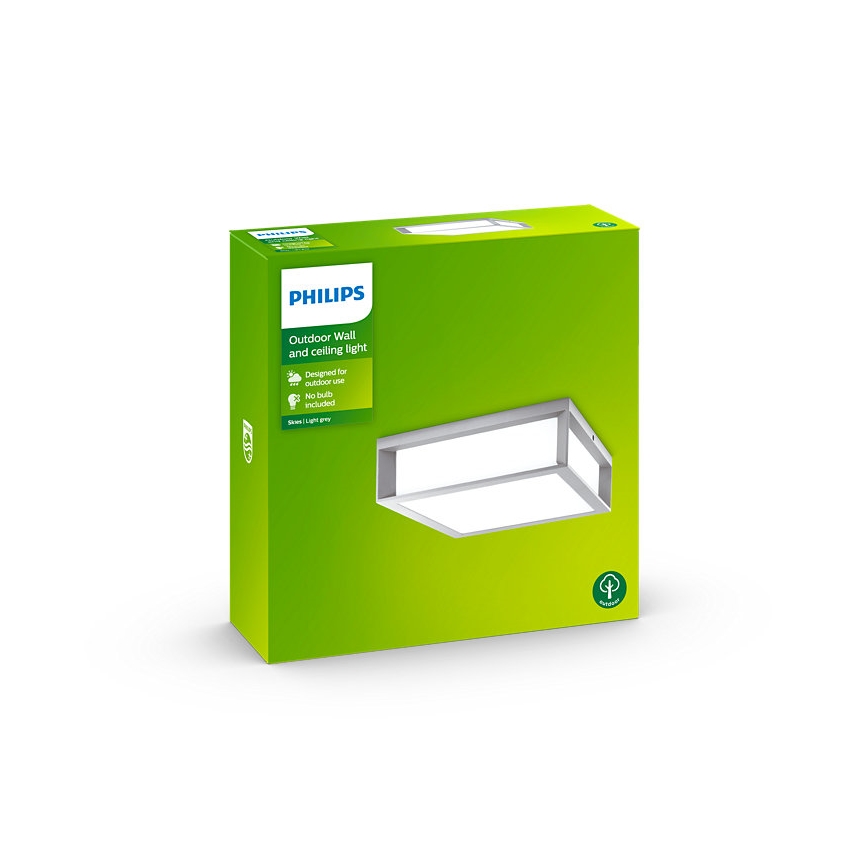 Philips - Φωτιστικό οροφής εξωτερικού χώρου 2xE27/14W/230V IP44 γκρι