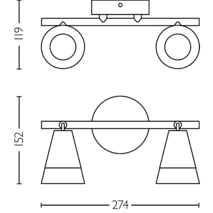 Philips - Φωτιστικό σποτ CLEFT 2xGU10/5W/230V