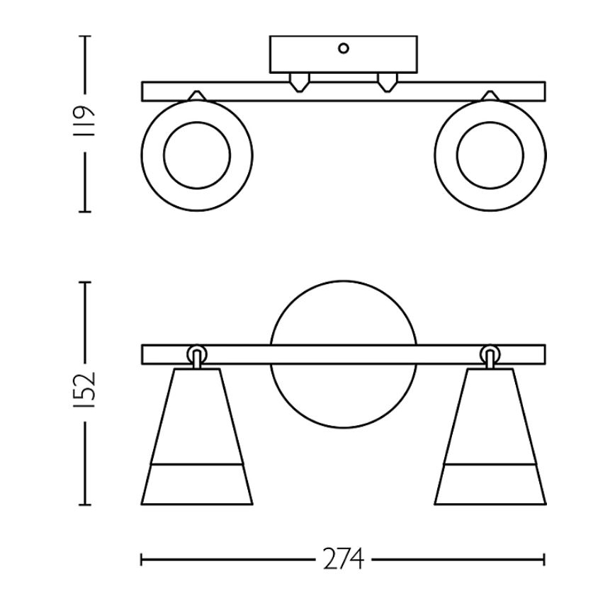 Philips - Φωτιστικό σποτ CLEFT 2xGU10/5W/230V