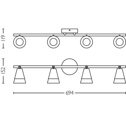 Philips - Φωτιστικό σποτ CLEFT 4xGU10/5W/230V
