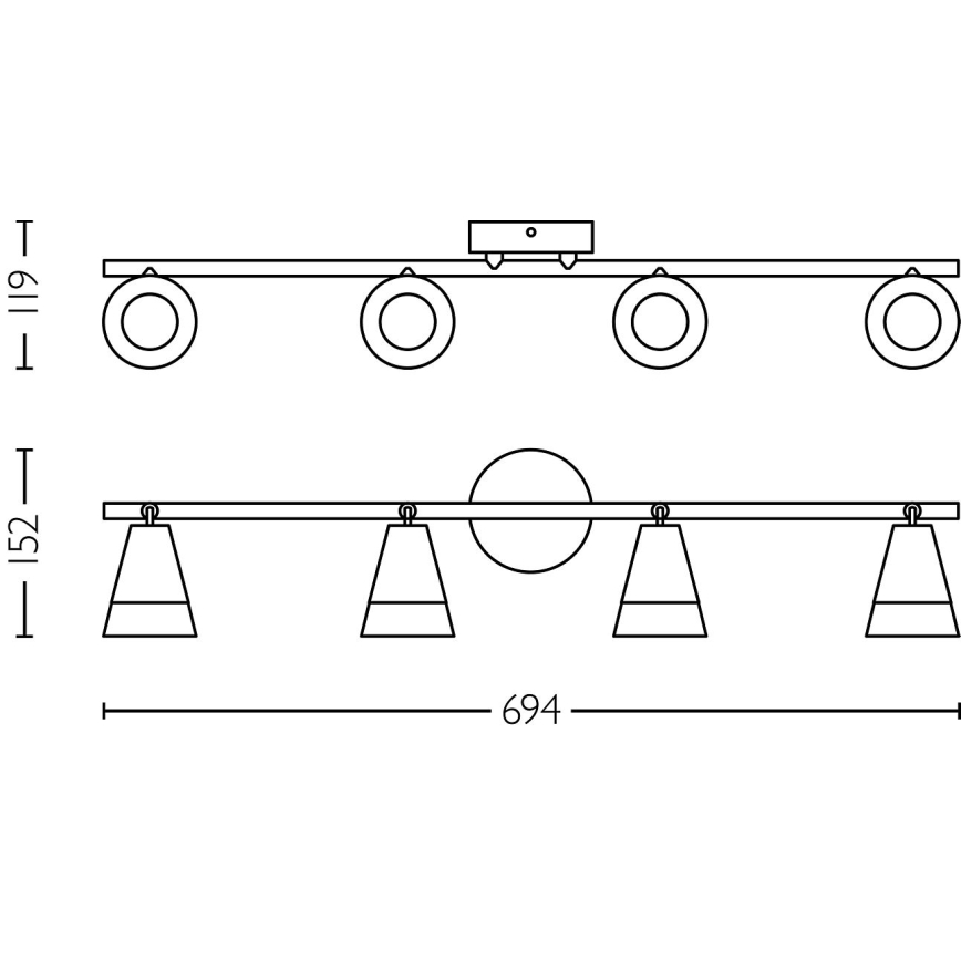 Philips - Φωτιστικό σποτ CLEFT 4xGU10/5W/230V