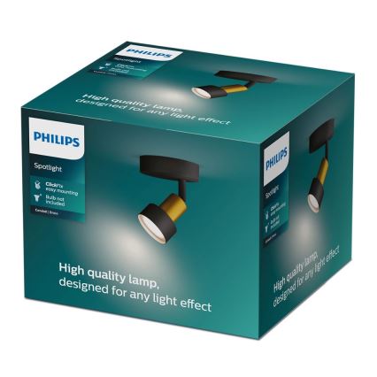 Philips - Φωτιστικό σποτ CONDUIT 1xGU10/5W/230V μαύρο/χάλκινο