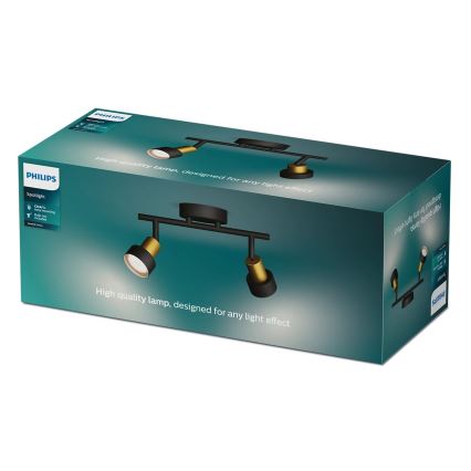 Philips - Φωτιστικό σποτ CONDUIT 2xGU10/5W/230V μαύρο/χάλκινο