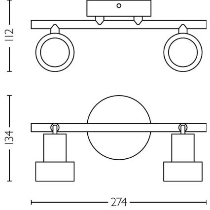 Philips - Φωτιστικό σποτ CONDUIT 2xGU10/5W/230V μαύρο/χάλκινο